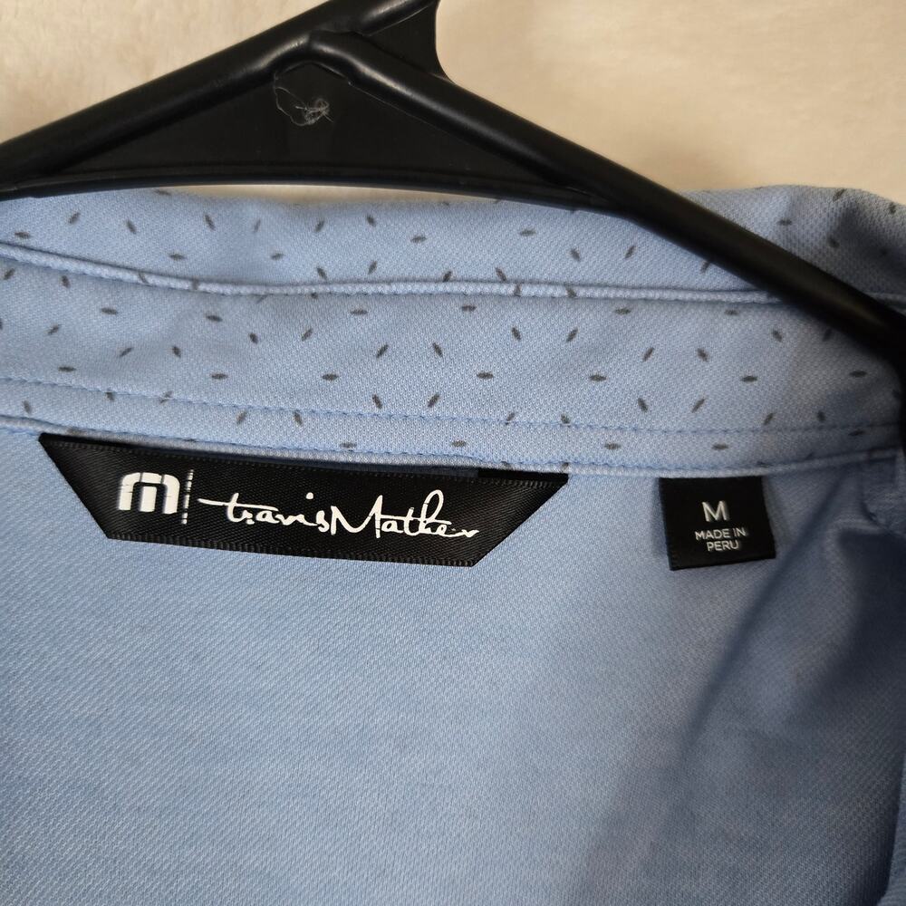 Travis Mathew Polo Mens Medium Blue Shirt Golf Office Polo Shirt 0841 - Picture 3 of 11